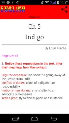 Class 12 English Solutions android App screenshot 2